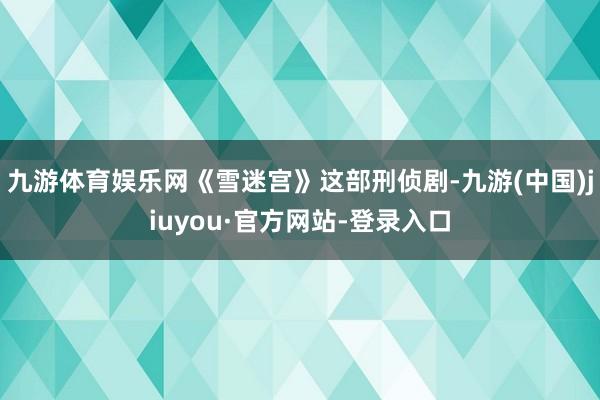 九游体育娱乐网《雪迷宫》这部刑侦剧-九游(中国)jiuyou·官方网站-登录入口