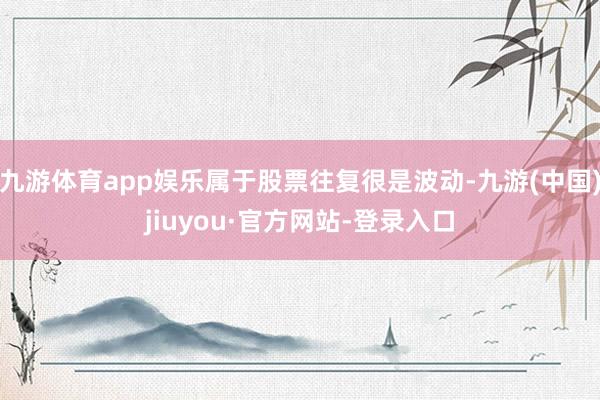 九游体育app娱乐属于股票往复很是波动-九游(中国)jiuyou·官方网站-登录入口