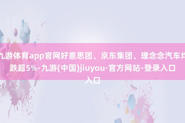 九游体育app官网好意思团、京东集团、理念念汽车均跌超5%-九游(中国)jiuyou·官方网站-登录入口