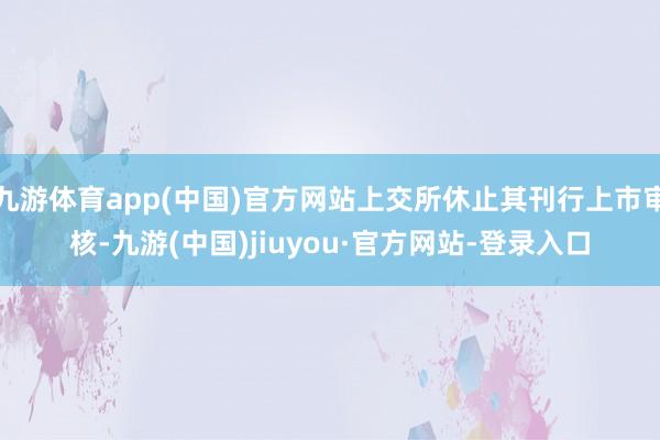 九游体育app(中国)官方网站上交所休止其刊行上市审核-九游(中国)jiuyou·官方网站-登录入口